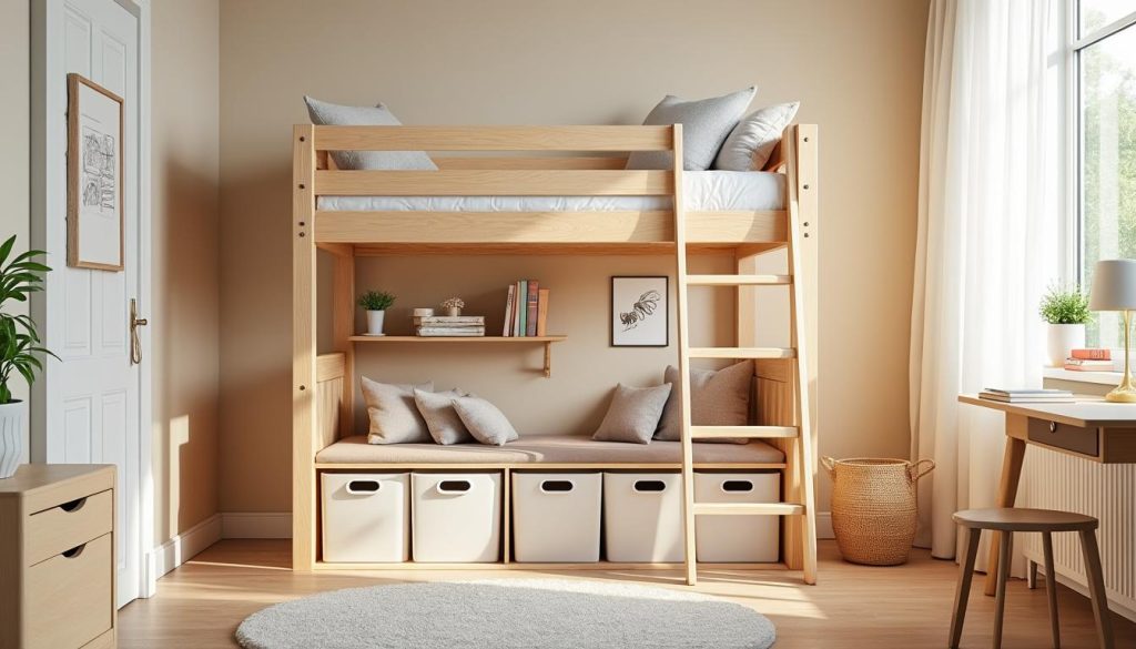 sicheres und platzsparendes hochbett für kinder einrichten – tipps und ideen, um den kinderzimmerraum optimal zu nutzen und eine sichere schlafumgebung zu schaffen.