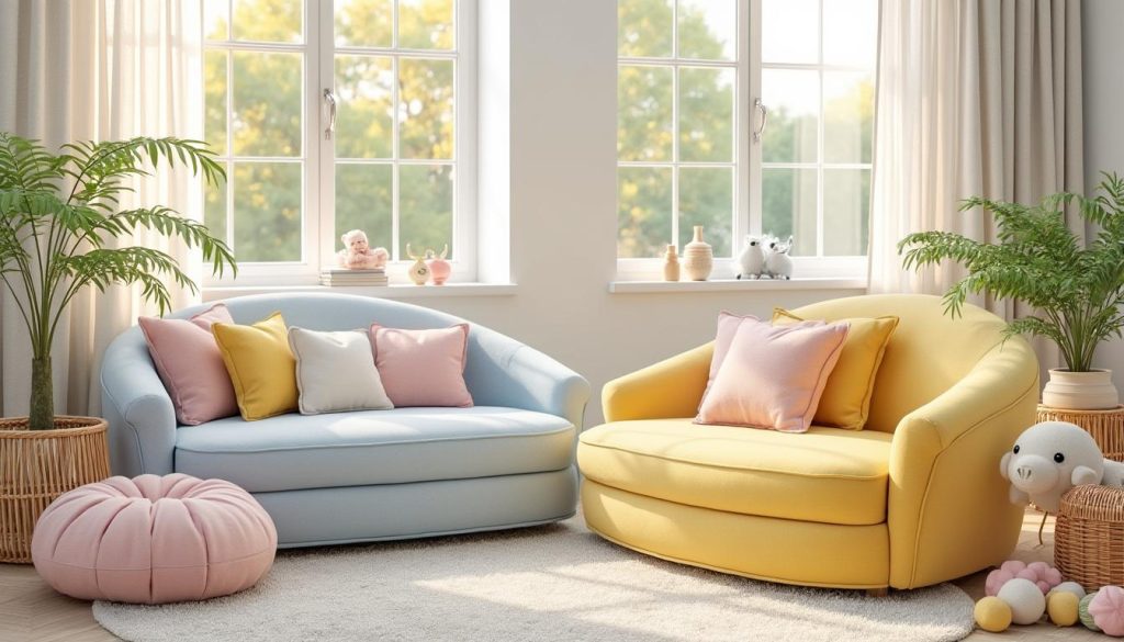 entdecken sie unser kindersofa, das komfort und sicherheit für das kinderzimmer bietet – perfekt zum spielen, entspannen und träumen.