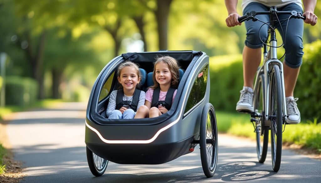 entdecken sie sichere und bequeme fahrradanhänger für den transport von kindern. perfekt für entspannte und sorgenfreie ausflüge mit der familie.